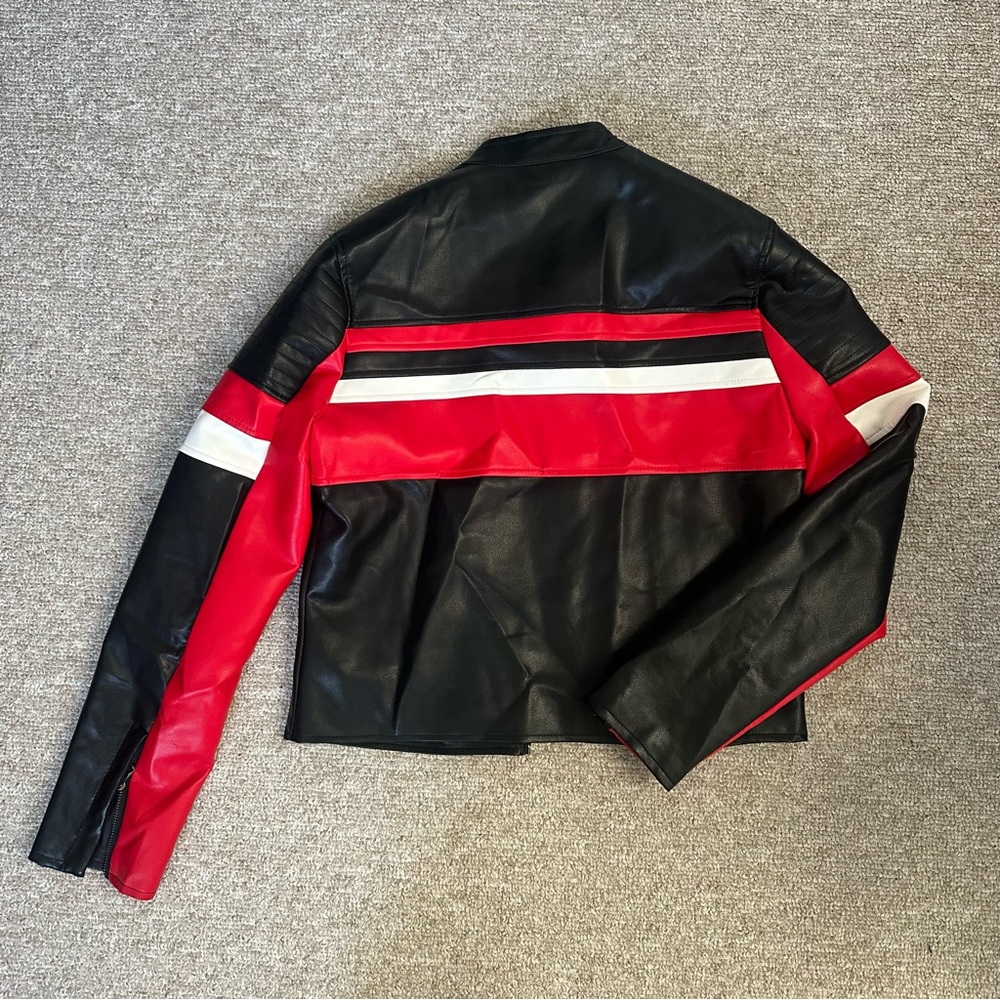 Black and Red Leather Jacket - Picture 3 of 3